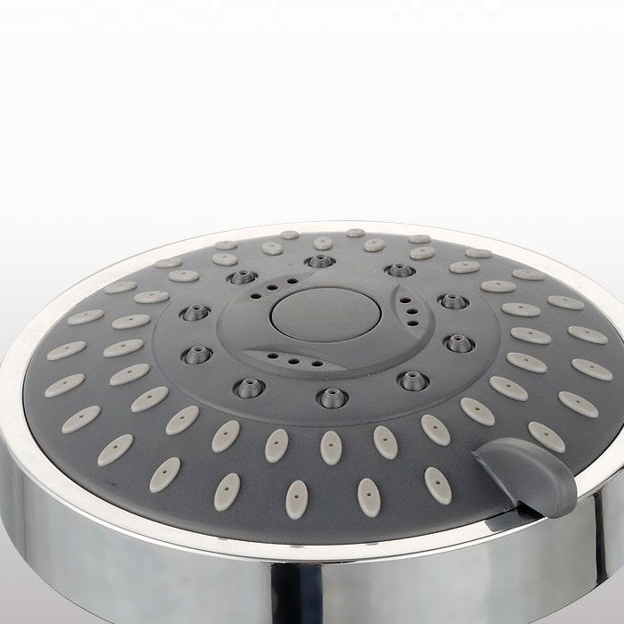 Modern Standard 5 Setting Shower Head Round Metal Adjustable Spray Pattern Showerhead Clearhalo 'Bathroom Remodel & Bathroom Fixtures' 'Home Improvement' 'home_improvement' 'home_improvement_shower_heads' 'Shower Heads' 'shower_heads' 'Showers & Bathtubs Plumbing' 'Showers & Bathtubs' 1200x1200_d16d94c9-bd92-44f6-bda1-88ea507531b8