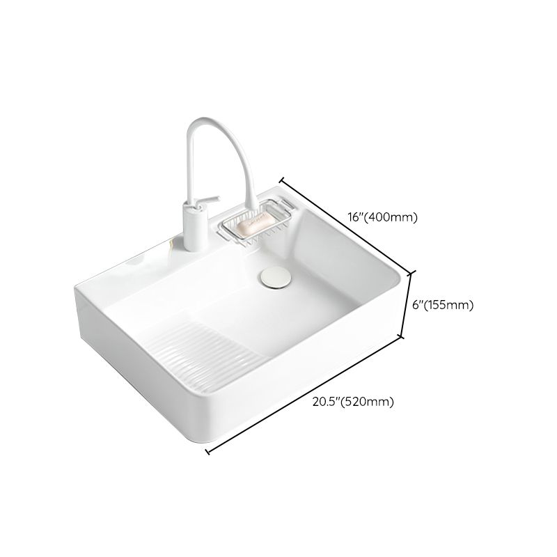 Modern Bathroom Sink Rectangular Porcelain Vessel Sink with Pop-Up Drain Clearhalo 'Bathroom Remodel & Bathroom Fixtures' 'Bathroom Sinks & Faucet Components' 'Bathroom Sinks' 'bathroom_sink' 'Home Improvement' 'home_improvement' 'home_improvement_bathroom_sink' 1200x1200_d1910914-fca6-4767-95cb-85fd04bbf8c8