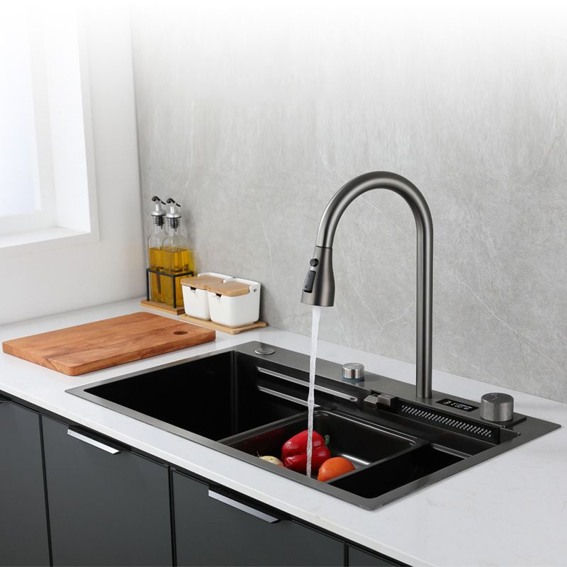 Contemporary Style Kitchen Sink Stainless Steel Drop-In Kitchen Sink with Cutting Board Clearhalo 'Home Improvement' 'home_improvement' 'home_improvement_kitchen_sinks' 'Kitchen Remodel & Kitchen Fixtures' 'Kitchen Sinks & Faucet Components' 'Kitchen Sinks' 'kitchen_sinks' 1200x1200_d19592c2-fb2a-4b12-b8de-628bd161b933