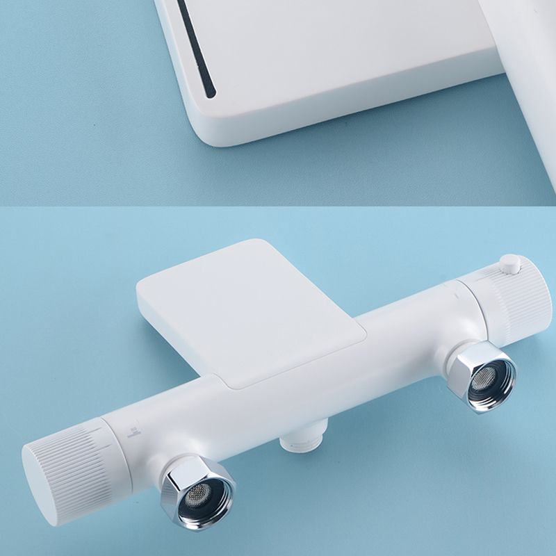 Waterfall Tub Filler Copper Wall-Mounted Double Knob Handle Tub Filler with Handshower Clearhalo 'Bathroom Remodel & Bathroom Fixtures' 'Bathtub Faucets' 'bathtub_faucets' 'Home Improvement' 'home_improvement' 'home_improvement_bathtub_faucets' 1200x1200_d1c67010-e8d4-4754-9207-c0430fb0aa8c