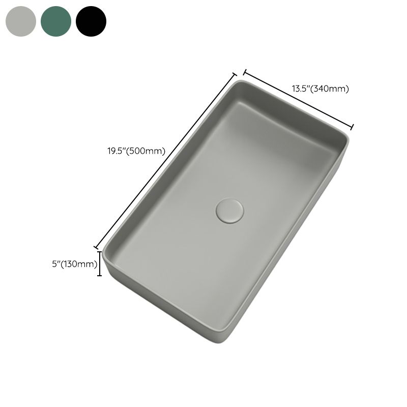 Contemporary Bathroom Sink Porcelain Rectangular Vessel Bathroom Sink Clearhalo 'Bathroom Remodel & Bathroom Fixtures' 'Bathroom Sinks & Faucet Components' 'Bathroom Sinks' 'bathroom_sink' 'Home Improvement' 'home_improvement' 'home_improvement_bathroom_sink' 1200x1200_d1f88a0a-b212-4508-bb9c-3326059102cb