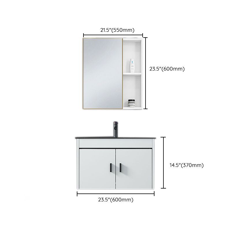 Contemporary Sink Vanity Solid Color Mirror Cabinet Space Saver Vanity for Bathroom Clearhalo 'Bathroom Remodel & Bathroom Fixtures' 'Bathroom Vanities' 'bathroom_vanities' 'Home Improvement' 'home_improvement' 'home_improvement_bathroom_vanities' 1200x1200_d2112b9f-1840-43d8-81ca-a41a597d591e