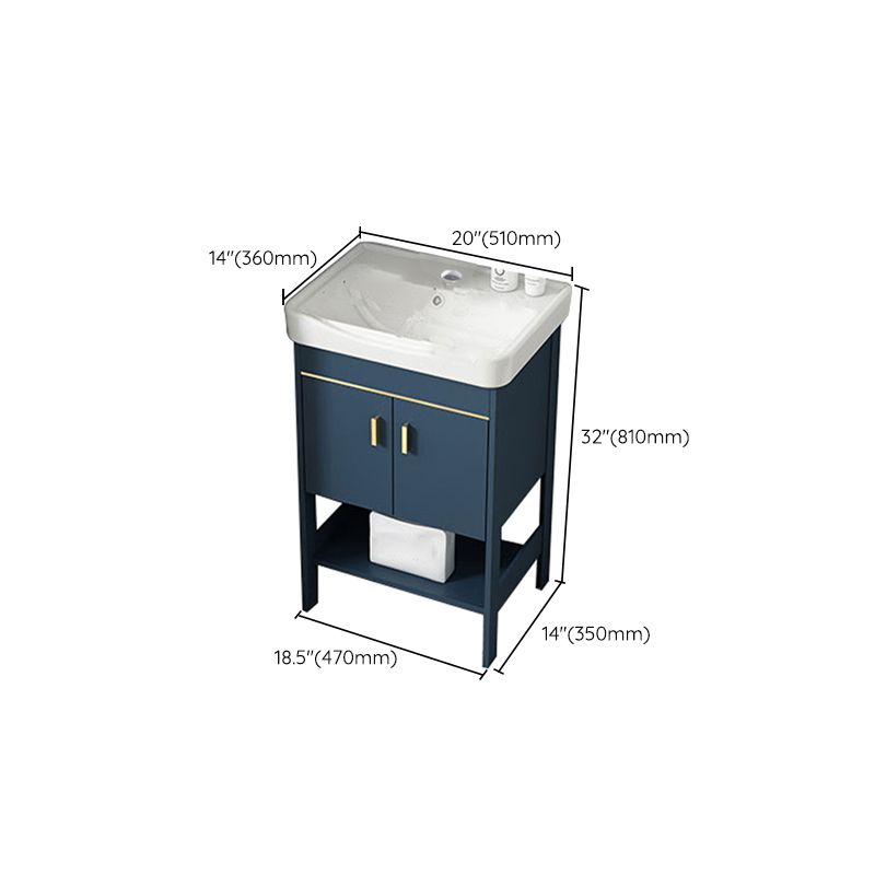 Contemporary Vanity Sink Mirror Cabinet Metal Vanity Cabinet with Storage Shelving Clearhalo 'Bathroom Remodel & Bathroom Fixtures' 'Bathroom Vanities' 'bathroom_vanities' 'Home Improvement' 'home_improvement' 'home_improvement_bathroom_vanities' 1200x1200_d239766c-90b5-4835-9011-a5deab04d443