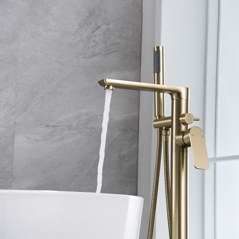 Modern Freestanding Bathtub Faucet Free Copper Standing Tub Filler Faucet Clearhalo 'Bathroom Remodel & Bathroom Fixtures' 'Bathtub Faucets' 'bathtub_faucets' 'Home Improvement' 'home_improvement' 'home_improvement_bathtub_faucets' 1200x1200_d2438796-95ab-4663-9c1b-da465d387662