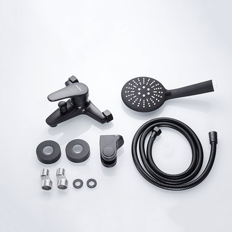 Modern Tub Faucet Lever Handle Wall Mount Fixed Bathtub Faucet Clearhalo 'Bathroom Remodel & Bathroom Fixtures' 'Bathtub Faucets' 'bathtub_faucets' 'Home Improvement' 'home_improvement' 'home_improvement_bathtub_faucets' 1200x1200_d247e832-a677-43b0-9348-ba7841f9af44