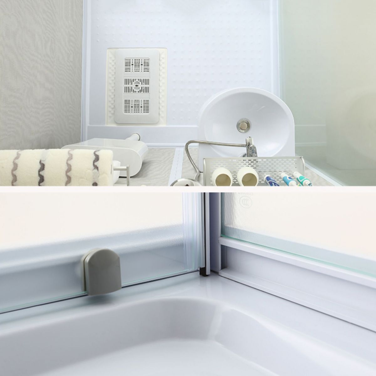 Modern Rectangular Sliding Shower Enclosure Framed Shower Enclosure with Tempered Glass Clearhalo 'Bathroom Remodel & Bathroom Fixtures' 'Home Improvement' 'home_improvement' 'home_improvement_shower_stalls_enclosures' 'Shower Stalls & Enclosures' 'shower_stalls_enclosures' 'Showers & Bathtubs' 1200x1200_d256181e-3f99-494e-a97a-6440eb93a1d4