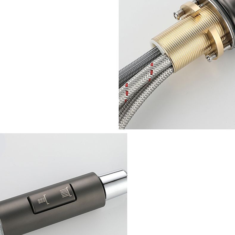 Modern Kitchen Faucet Pull down Sprayer Bar Faucet with Handle and Supply Line Clearhalo 'Home Improvement' 'home_improvement' 'home_improvement_kitchen_faucets' 'Kitchen Faucets' 'Kitchen Remodel & Kitchen Fixtures' 'Kitchen Sinks & Faucet Components' 'kitchen_faucets' 1200x1200_d26e56d3-2508-4daf-8176-9f444549f12d