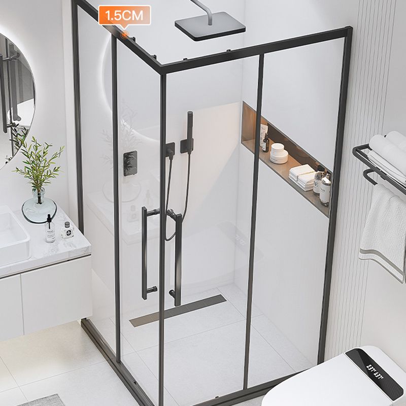Double Sliding Stainless Steel Shower Enclosure Framed Clear Shower Stall Clearhalo 'Bathroom Remodel & Bathroom Fixtures' 'Home Improvement' 'home_improvement' 'home_improvement_shower_stalls_enclosures' 'Shower Stalls & Enclosures' 'shower_stalls_enclosures' 'Showers & Bathtubs' 1200x1200_d284df78-2de9-46cc-9e28-5e6a7744b00d