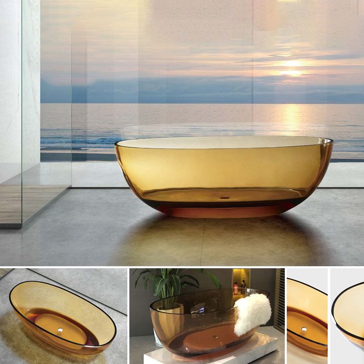 Modern Soaking Freestanding Tub Colorful Oval Bathtub for Home Clearhalo 'Bathroom Remodel & Bathroom Fixtures' 'Bathtubs' 'Home Improvement' 'home_improvement' 'home_improvement_bathtubs' 'Showers & Bathtubs' 1200x1200_d28ef541-1ad8-4d94-ab7e-7f2ab8d6ba01