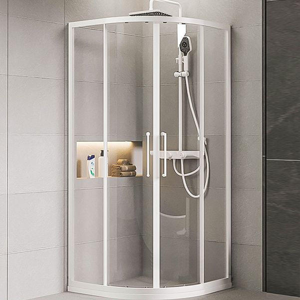 Framed Double Sliding Shower Enclosure Round Shower Enclosure Clearhalo 'Bathroom Remodel & Bathroom Fixtures' 'Home Improvement' 'home_improvement' 'home_improvement_shower_stalls_enclosures' 'Shower Stalls & Enclosures' 'shower_stalls_enclosures' 'Showers & Bathtubs' 1200x1200_d2c1156d-61c3-4113-ae5a-8e6b42e4a37b