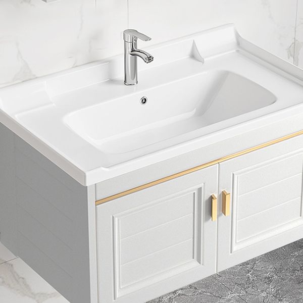 Glam White Sink Vanity Wooden Single Sink Vanity Set for Bathroom Clearhalo 'Bathroom Remodel & Bathroom Fixtures' 'Bathroom Vanities' 'bathroom_vanities' 'Home Improvement' 'home_improvement' 'home_improvement_bathroom_vanities' 1200x1200_d2c375c6-0915-45eb-962c-32e0087dd4db