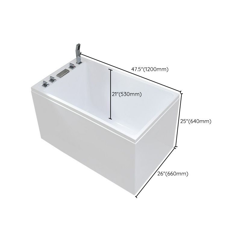 Modern Stand Alone White Bath Acrylic Rectangular Soaking Bathtub Clearhalo 'Bathroom Remodel & Bathroom Fixtures' 'Bathtubs' 'Home Improvement' 'home_improvement' 'home_improvement_bathtubs' 'Showers & Bathtubs' 1200x1200_d2e7edf7-d97f-4e48-9f68-df5eed5dc415