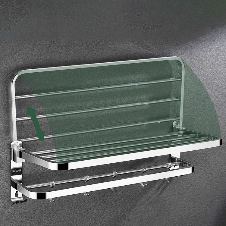 Contemporary Bath Hardware Set in Stainless Steel Chrome Robe Hooks/Towel Bar Clearhalo 'Bathroom Hardware Sets' 'Bathroom Hardware' 'Bathroom Remodel & Bathroom Fixtures' 'bathroom_hardware_sets' 'Home Improvement' 'home_improvement' 'home_improvement_bathroom_hardware_sets' 1200x1200_d2eee2cd-b0c9-4e4f-9437-5f3a9ed9646e