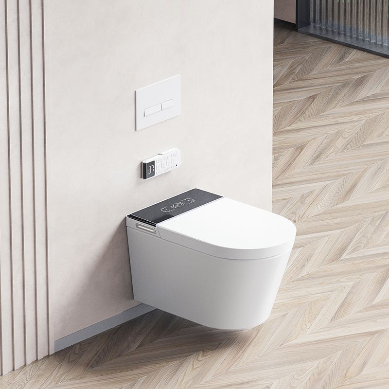 Antimicrobial Wall Hung Toilet Elongated Smart Bidet with Heated Seat Clearhalo 'Bathroom Remodel & Bathroom Fixtures' 'Bidets' 'Home Improvement' 'home_improvement' 'home_improvement_bidets' 'Toilets & Bidets' 1200x1200_d2fb538b-7608-46bf-b280-71dacb607acc