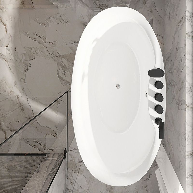 Antique Finish Soaking Bathtub Back to Wall Modern Oval Bath Tub Clearhalo 'Bathroom Remodel & Bathroom Fixtures' 'Bathtubs' 'Home Improvement' 'home_improvement' 'home_improvement_bathtubs' 'Showers & Bathtubs' 1200x1200_d3063553-24e7-4b2d-a1e8-bc4ef94c35e7