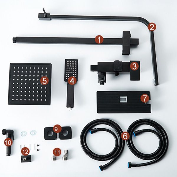 Adjustable Spray Pattern Shower Combo Metal Shower Faucet Arm Shower Head with Slide Bar Clearhalo 'Bathroom Remodel & Bathroom Fixtures' 'Home Improvement' 'home_improvement' 'home_improvement_shower_faucets' 'Shower Faucets & Systems' 'shower_faucets' 'Showers & Bathtubs Plumbing' 'Showers & Bathtubs' 1200x1200_d3116adf-2344-433a-a65f-07ba97b3c356