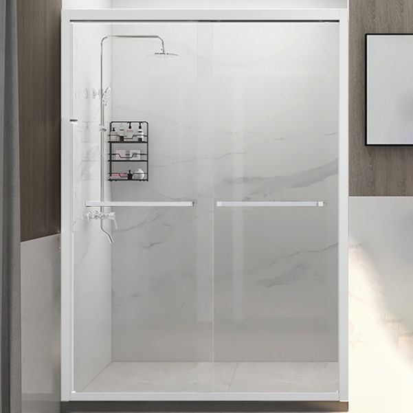 Semi Frameless Double Sliding Shower Door Clear Glass Shower Screen Clearhalo 'Bathroom Remodel & Bathroom Fixtures' 'Home Improvement' 'home_improvement' 'home_improvement_shower_tub_doors' 'Shower and Tub Doors' 'shower_tub_doors' 'Showers & Bathtubs' 1200x1200_d331cf35-3a19-49f3-b5a9-a63f2d05402d