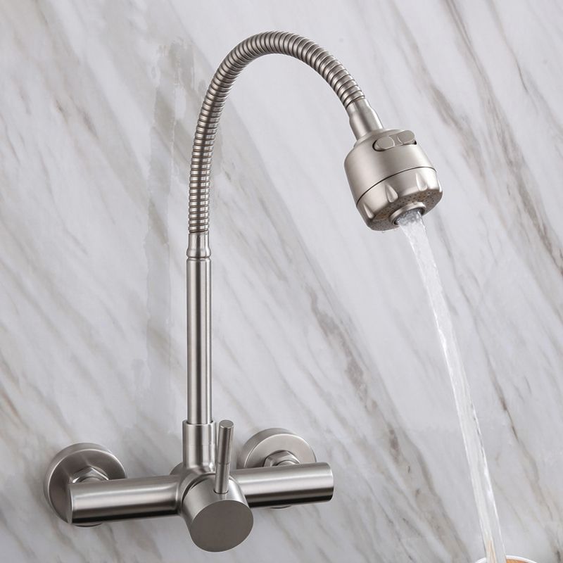 304 Stainless Steel Kitchen Faucet High Arch with Sprayer Bridge Faucets Clearhalo 'Home Improvement' 'home_improvement' 'home_improvement_kitchen_faucets' 'Kitchen Faucets' 'Kitchen Remodel & Kitchen Fixtures' 'Kitchen Sinks & Faucet Components' 'kitchen_faucets' 1200x1200_d33331e7-2feb-4bca-93ab-0a8a4680ffab