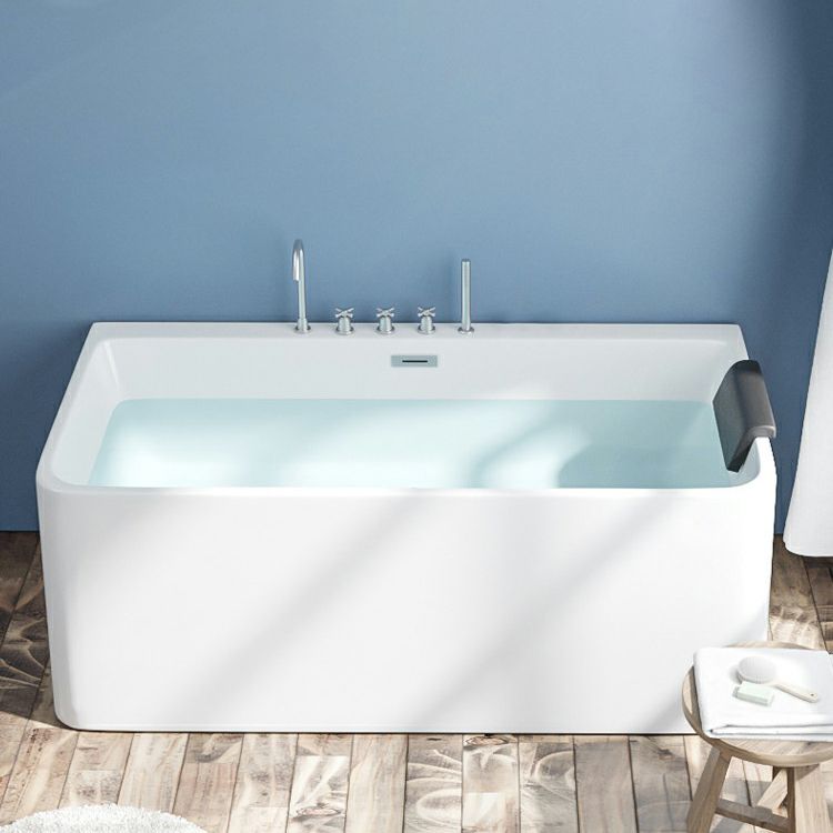 Modern Antique Finish Soaking Bathtub Rectangular Back to Wall Tub Clearhalo 'Bathroom Remodel & Bathroom Fixtures' 'Bathtubs' 'Home Improvement' 'home_improvement' 'home_improvement_bathtubs' 'Showers & Bathtubs' 1200x1200_d35abb05-f420-410b-ac82-0dad79a56576