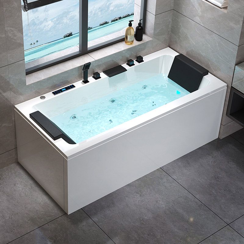 Modern Style Alcove Bath Tub Acrylic Rectangular Bathroom Bathtub with Faucet Clearhalo 'Bathroom Remodel & Bathroom Fixtures' 'Bathtubs' 'Home Improvement' 'home_improvement' 'home_improvement_bathtubs' 'Showers & Bathtubs' 1200x1200_d361a6bb-ff19-4538-859b-9fab4f386b4a