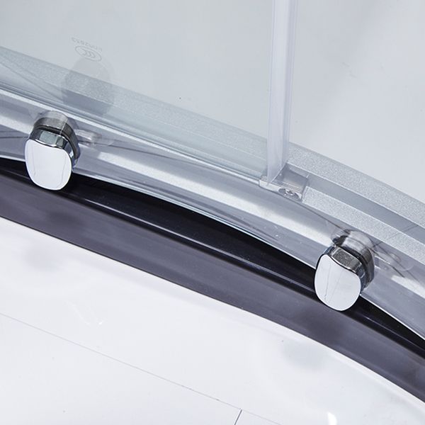 Corner Round Shower Kit Tempered Glass Double Sliding Shower Kit Clearhalo 'Bathroom Remodel & Bathroom Fixtures' 'Home Improvement' 'home_improvement' 'home_improvement_shower_stalls_enclosures' 'Shower Stalls & Enclosures' 'shower_stalls_enclosures' 'Showers & Bathtubs' 1200x1200_d3621936-91c3-474a-8d1b-87054b3de52a