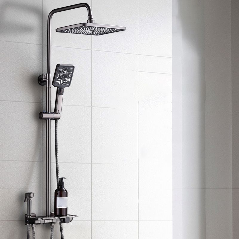 Contemporary Round and Square Shower System Wall Mounted Shower Set Clearhalo 'Bathroom Remodel & Bathroom Fixtures' 'Home Improvement' 'home_improvement' 'home_improvement_shower_faucets' 'Shower Faucets & Systems' 'shower_faucets' 'Showers & Bathtubs Plumbing' 'Showers & Bathtubs' 1200x1200_d3839251-7f3b-45cb-bf81-15ace0d9ac93