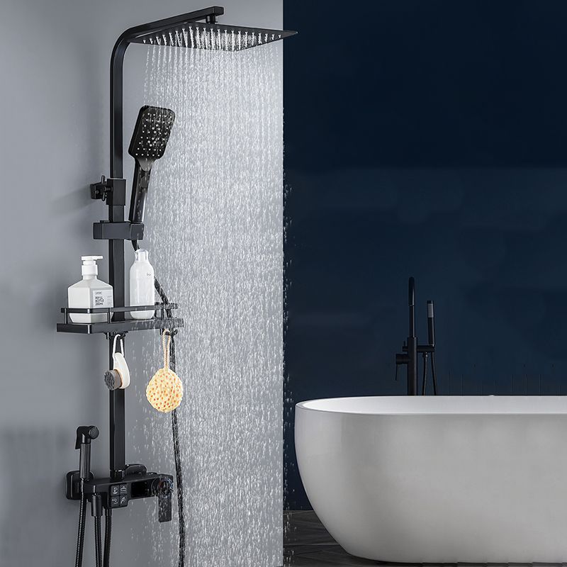 Modern Shower System Slide Bar Handheld Shower Head Wall Mounted Shower Set Clearhalo 'Bathroom Remodel & Bathroom Fixtures' 'Home Improvement' 'home_improvement' 'home_improvement_shower_faucets' 'Shower Faucets & Systems' 'shower_faucets' 'Showers & Bathtubs Plumbing' 'Showers & Bathtubs' 1200x1200_d38f175f-cf8a-45c7-8519-68ebcadc92ef