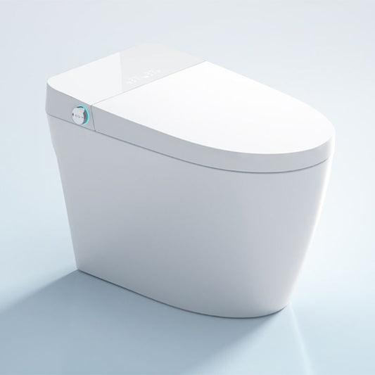 White Ceramic Contemporary Foot Sensor with Heated Seat Floor Mount Bidet Clearhalo 'Bathroom Remodel & Bathroom Fixtures' 'Bidets' 'Home Improvement' 'home_improvement' 'home_improvement_bidets' 'Toilets & Bidets' 1200x1200_d390542b-fd52-4fc1-83b3-1a22cbad664c