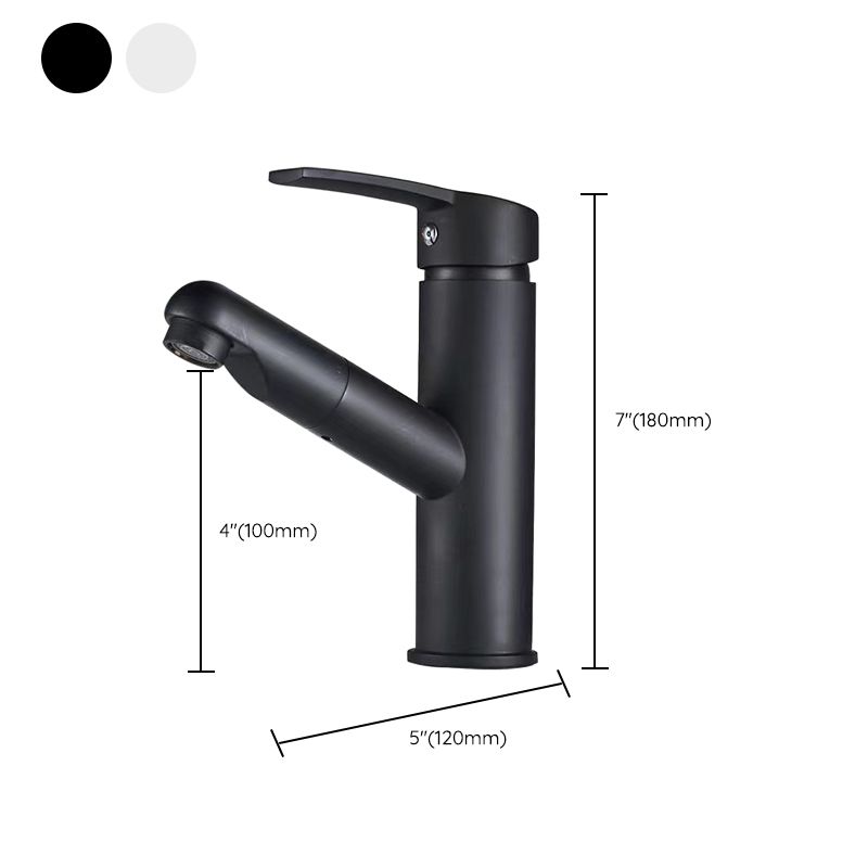 Contemporary Vessel Faucet Pull-out Faucet with One Lever Handle Clearhalo 'Bathroom Remodel & Bathroom Fixtures' 'Bathroom Sink Faucets' 'Bathroom Sinks & Faucet Components' 'bathroom_sink_faucets' 'Home Improvement' 'home_improvement' 'home_improvement_bathroom_sink_faucets' 1200x1200_d39ff1c9-af4d-4a1e-93c0-7c5679ce9ae9