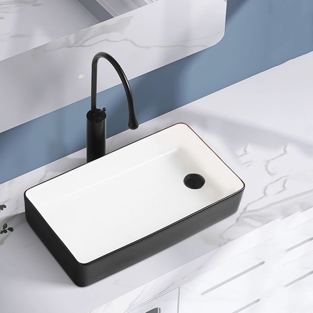 Contemporary Bathroom Sink Porcelain Solid Color Rectangular Vessel Lavatory Sink Clearhalo 'Bathroom Remodel & Bathroom Fixtures' 'Bathroom Sinks & Faucet Components' 'Bathroom Sinks' 'bathroom_sink' 'Home Improvement' 'home_improvement' 'home_improvement_bathroom_sink' 1200x1200_d3aea844-d38a-4788-9441-13808fb74049