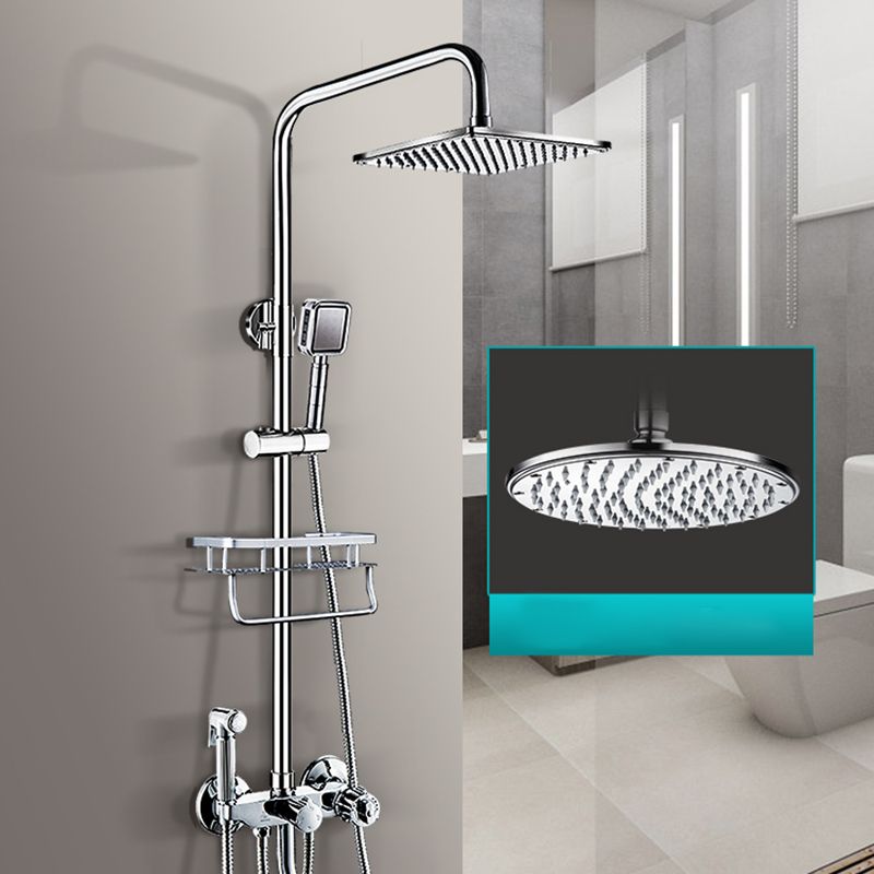 Contemporary Shower Head Combo Dual Shower Head Stainless Steel Wall-Mount Shower Head Clearhalo 'Bathroom Remodel & Bathroom Fixtures' 'Home Improvement' 'home_improvement' 'home_improvement_shower_heads' 'Shower Heads' 'shower_heads' 'Showers & Bathtubs Plumbing' 'Showers & Bathtubs' 1200x1200_d3b61813-01dd-40c0-a05c-6b770cdc6bef