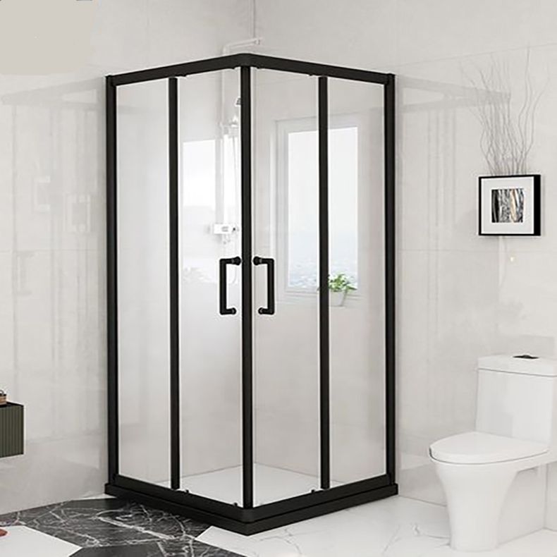 Framed Black Shower Enclosure Clear Easy Clean Glass Shower Enclosure Clearhalo 'Bathroom Remodel & Bathroom Fixtures' 'Home Improvement' 'home_improvement' 'home_improvement_shower_stalls_enclosures' 'Shower Stalls & Enclosures' 'shower_stalls_enclosures' 'Showers & Bathtubs' 1200x1200_d3d832e4-d2b9-4135-97ba-abf0f8dc986a