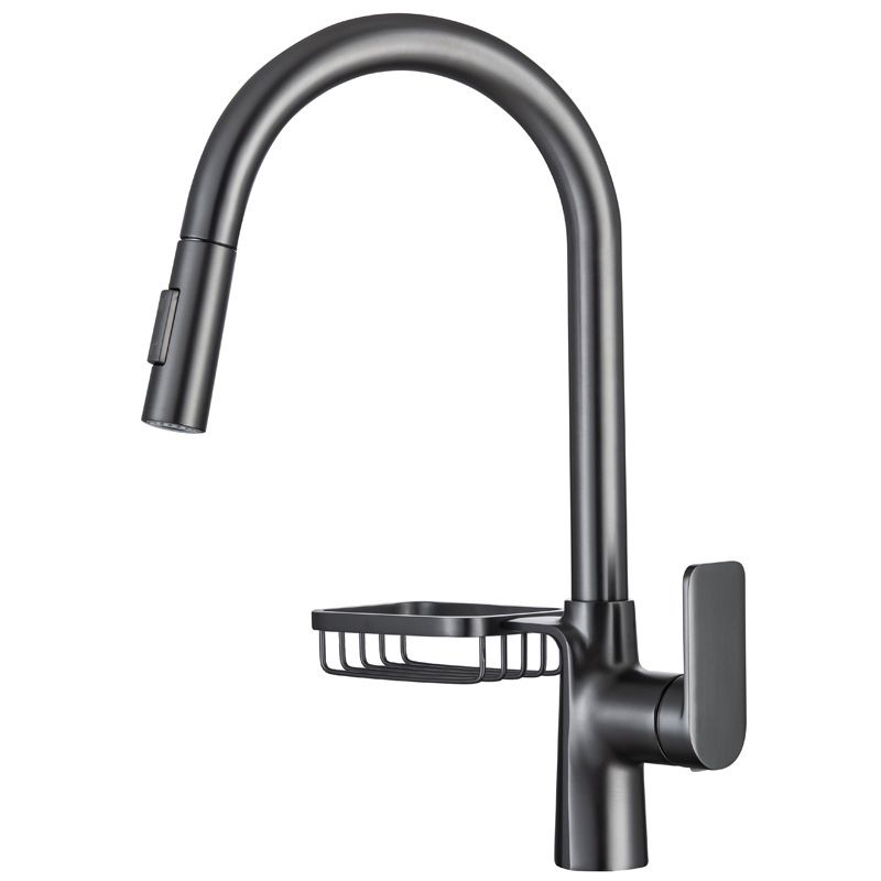 Modern Pull Down Kitchen Faucet Single Handle Faucet with Pull Out Sprayer Clearhalo 'Home Improvement' 'home_improvement' 'home_improvement_kitchen_faucets' 'Kitchen Faucets' 'Kitchen Remodel & Kitchen Fixtures' 'Kitchen Sinks & Faucet Components' 'kitchen_faucets' 1200x1200_d3eb6c7c-f320-4f49-8971-9cbb9461e273