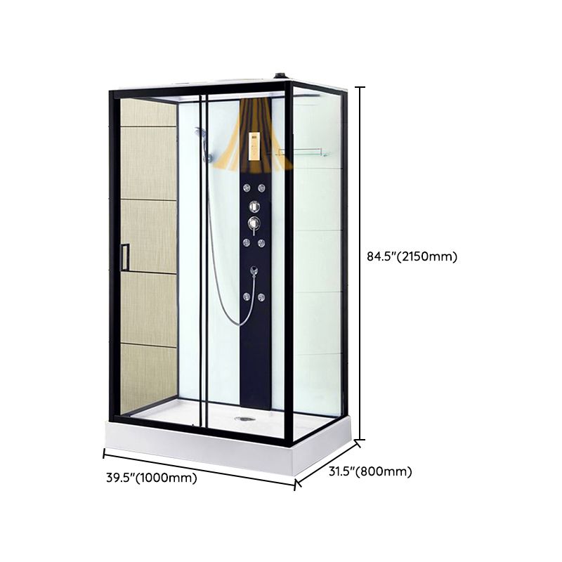 Framed Single Sliding Shower Stall Rectangle Frosted Shower Stall Clearhalo 'Bathroom Remodel & Bathroom Fixtures' 'Home Improvement' 'home_improvement' 'home_improvement_shower_stalls_enclosures' 'Shower Stalls & Enclosures' 'shower_stalls_enclosures' 'Showers & Bathtubs' 1200x1200_d3f9268e-5850-4f79-839e-261ca4f87932