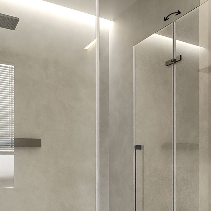 Transparent Glass Shower Door Simple One-line Hinged Shower Bath Door Clearhalo 'Bathroom Remodel & Bathroom Fixtures' 'Home Improvement' 'home_improvement' 'home_improvement_shower_tub_doors' 'Shower and Tub Doors' 'shower_tub_doors' 'Showers & Bathtubs' 1200x1200_d3fc4a68-70d7-442a-b816-7ff4a594d098