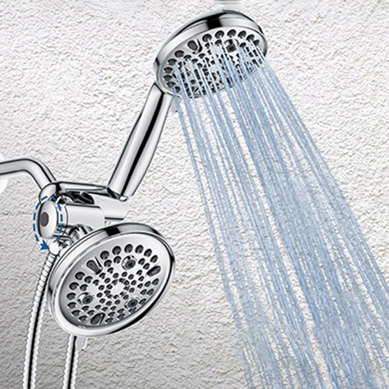 Contemporary Shower Combo Adjustable Shower Head Chrome Ceiling Mounted Round Shower Head Clearhalo 'Bathroom Remodel & Bathroom Fixtures' 'Home Improvement' 'home_improvement' 'home_improvement_shower_heads' 'Shower Heads' 'shower_heads' 'Showers & Bathtubs Plumbing' 'Showers & Bathtubs' 1200x1200_d4083484-b24a-40ca-aec7-6476c3cbd513
