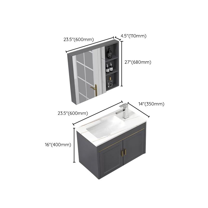 Glam Single Sink Vanity Wall Mount Metal Base Rectangular Bath Vanity Clearhalo 'Bathroom Remodel & Bathroom Fixtures' 'Bathroom Vanities' 'bathroom_vanities' 'Home Improvement' 'home_improvement' 'home_improvement_bathroom_vanities' 1200x1200_d415e538-381d-435d-ab1d-ad99e60ec21a