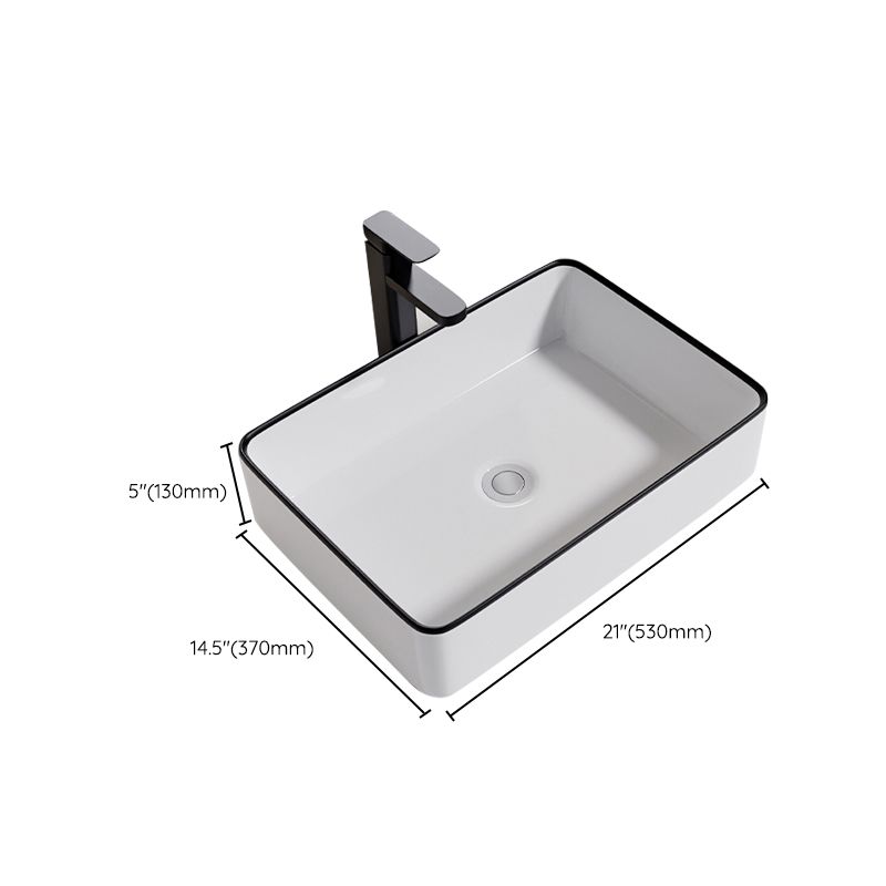 Contemporary Bathroom Sink Porcelain Oval-Shape Vessel Bathroom Sink with Pop-Up Drain Clearhalo 'Bathroom Remodel & Bathroom Fixtures' 'Bathroom Sinks & Faucet Components' 'Bathroom Sinks' 'bathroom_sink' 'Home Improvement' 'home_improvement' 'home_improvement_bathroom_sink' 1200x1200_d41c44b5-0b21-4d16-95c6-6adebf8db490