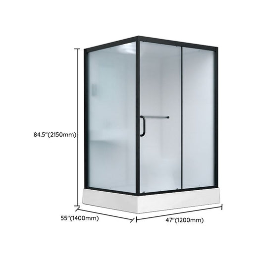 Single Sliding Shower Stall Rectangle Shower Stall with Rain Shower and Light Clearhalo 'Bathroom Remodel & Bathroom Fixtures' 'Home Improvement' 'home_improvement' 'home_improvement_shower_stalls_enclosures' 'Shower Stalls & Enclosures' 'shower_stalls_enclosures' 'Showers & Bathtubs' 1200x1200_d427130e-76e9-46cf-856e-92a22789c378
