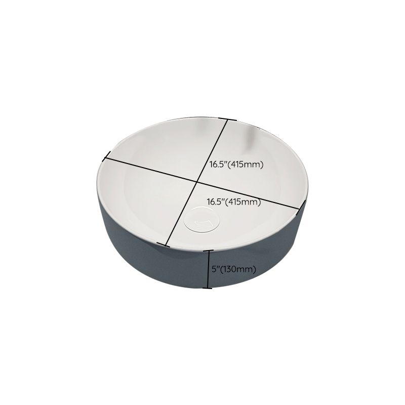 Modern Style Vessel Bathroom Sink Round Ceramic Vessel Bathroom Sink Clearhalo 'Bathroom Remodel & Bathroom Fixtures' 'Bathroom Sinks & Faucet Components' 'Bathroom Sinks' 'bathroom_sink' 'Home Improvement' 'home_improvement' 'home_improvement_bathroom_sink' 1200x1200_d42f6141-406c-4533-a322-74639f205433