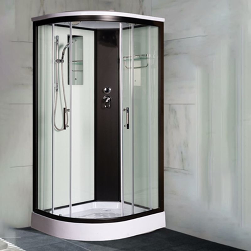Rounded Shower Stall Framed Double Sliding White Shower Stall Clearhalo 'Bathroom Remodel & Bathroom Fixtures' 'Home Improvement' 'home_improvement' 'home_improvement_shower_stalls_enclosures' 'Shower Stalls & Enclosures' 'shower_stalls_enclosures' 'Showers & Bathtubs' 1200x1200_d42f8b04-d1cd-47f4-b785-f657750cc723