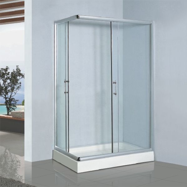 Rectangular Shower Kit Semi Frameless Tempered Glass Shower Enclosure Clearhalo 'Bathroom Remodel & Bathroom Fixtures' 'Home Improvement' 'home_improvement' 'home_improvement_shower_stalls_enclosures' 'Shower Stalls & Enclosures' 'shower_stalls_enclosures' 'Showers & Bathtubs' 1200x1200_d4480f58-ca65-43a9-a3ad-98bdf54b28b9