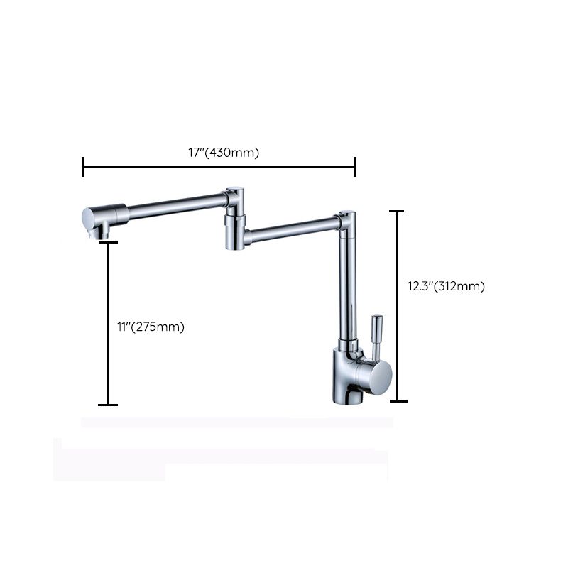 Modern Faucet 1-Handle 1-Hole Brass Single Level Low Profile Pot Filler Kitchen Faucet Clearhalo 'Home Improvement' 'home_improvement' 'home_improvement_kitchen_faucets' 'Kitchen Faucets' 'Kitchen Remodel & Kitchen Fixtures' 'Kitchen Sinks & Faucet Components' 'kitchen_faucets' 1200x1200_d45d8885-9df9-4d40-ba68-5eff4733aad9