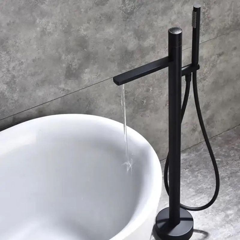 Floor Mounted Metal Freestanding Tub Filler Single Handle Freestanding Tub Filler Trim Clearhalo 'Bathroom Remodel & Bathroom Fixtures' 'Bathtub Faucets' 'bathtub_faucets' 'Home Improvement' 'home_improvement' 'home_improvement_bathtub_faucets' 1200x1200_d460d77d-9ffc-4abc-8e31-4d592e80b355