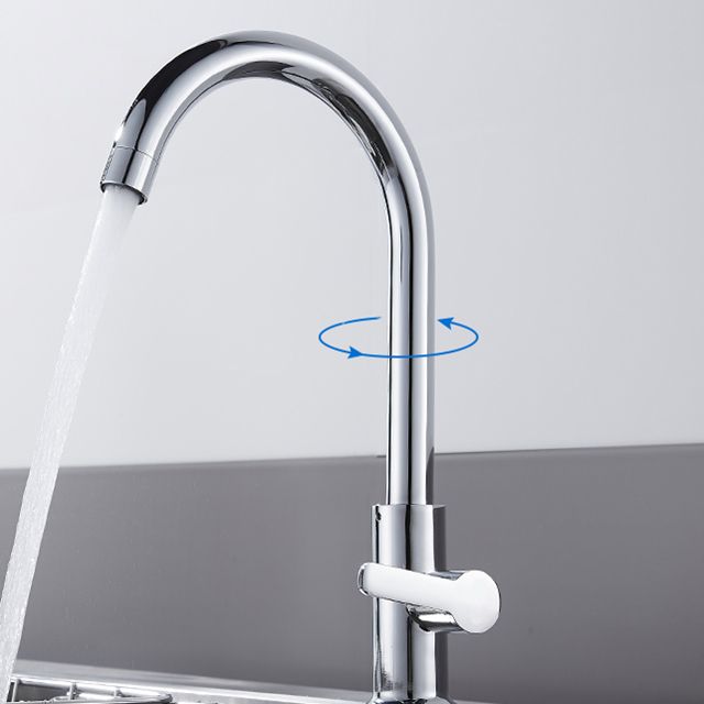 Single Handle Kitchen Sink Faucet High Arch Swivel Spout Standard Kitchen Faucets Clearhalo 'Home Improvement' 'home_improvement' 'home_improvement_kitchen_faucets' 'Kitchen Faucets' 'Kitchen Remodel & Kitchen Fixtures' 'Kitchen Sinks & Faucet Components' 'kitchen_faucets' 1200x1200_d469423e-e4ca-4956-a291-beeff05a5845