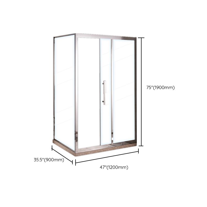 Silver Rectangle Shower Stall Clear Tempered Glass Shower Enclosure Clearhalo 'Bathroom Remodel & Bathroom Fixtures' 'Home Improvement' 'home_improvement' 'home_improvement_shower_stalls_enclosures' 'Shower Stalls & Enclosures' 'shower_stalls_enclosures' 'Showers & Bathtubs' 1200x1200_d486159e-4d00-45d2-a94c-5ffdf2a736d6