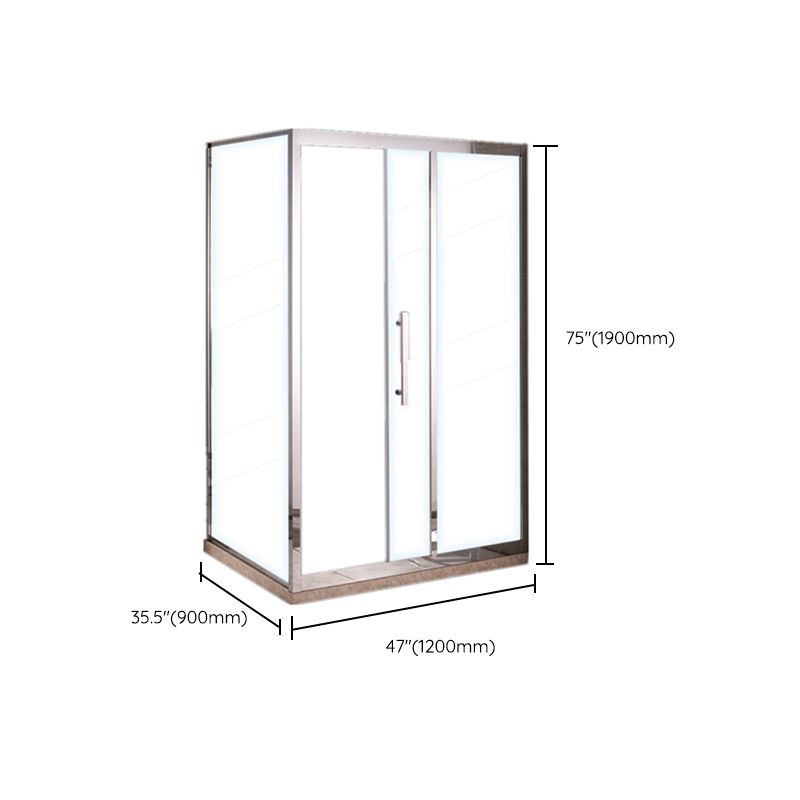 Silver Rectangle Shower Stall Clear Tempered Glass Shower Enclosure Clearhalo 'Bathroom Remodel & Bathroom Fixtures' 'Home Improvement' 'home_improvement' 'home_improvement_shower_stalls_enclosures' 'Shower Stalls & Enclosures' 'shower_stalls_enclosures' 'Showers & Bathtubs' 1200x1200_d486159e-4d00-45d2-a94c-5ffdf2a736d6