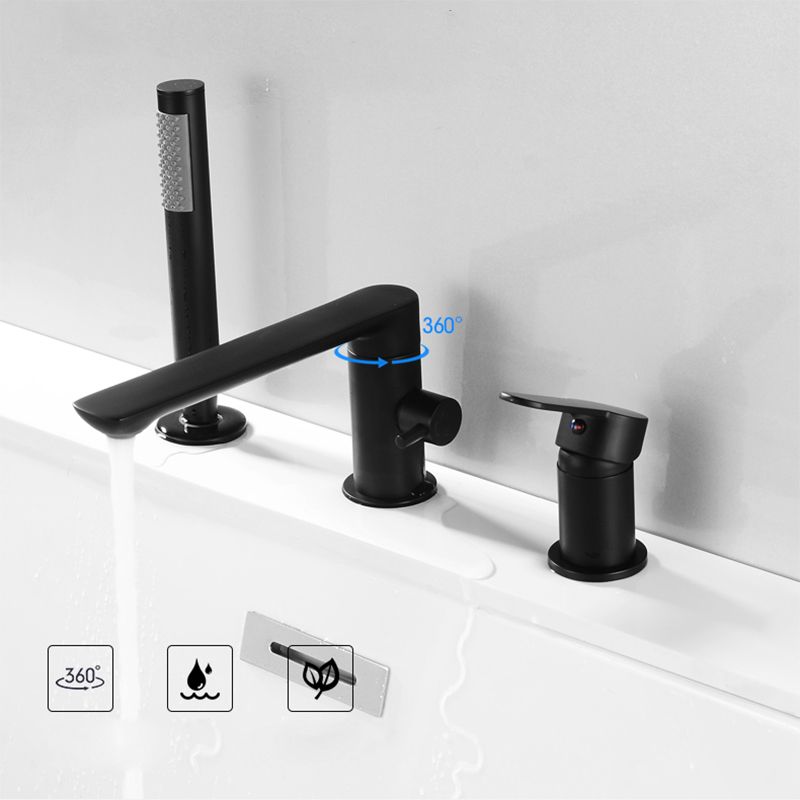 Deck Mounted Copper Freestanding Tub Filler Low Arc Roman Tub Faucet Set Clearhalo 'Bathroom Remodel & Bathroom Fixtures' 'Bathtub Faucets' 'bathtub_faucets' 'Home Improvement' 'home_improvement' 'home_improvement_bathtub_faucets' 1200x1200_d4878290-bb4e-42e2-a37f-3c5ed401bc7a