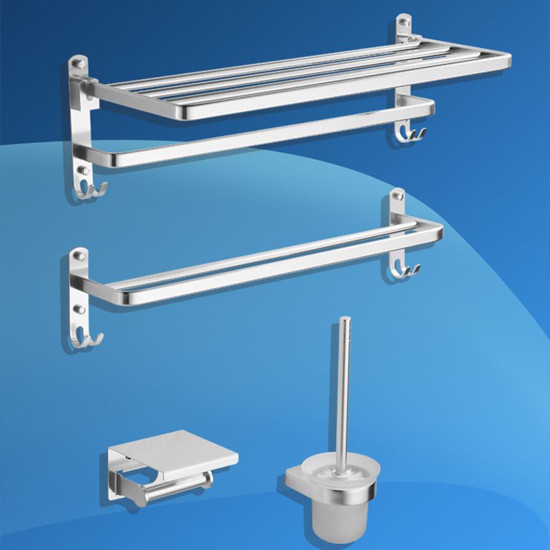 Silver Metal Bathroom Hardware Set 4 - Piece Bath Hardware Set Clearhalo 'Bathroom Hardware Sets' 'Bathroom Hardware' 'Bathroom Remodel & Bathroom Fixtures' 'bathroom_hardware_sets' 'Home Improvement' 'home_improvement' 'home_improvement_bathroom_hardware_sets' 1200x1200_d491527a-cb6a-4804-b70f-a080abd9cf08