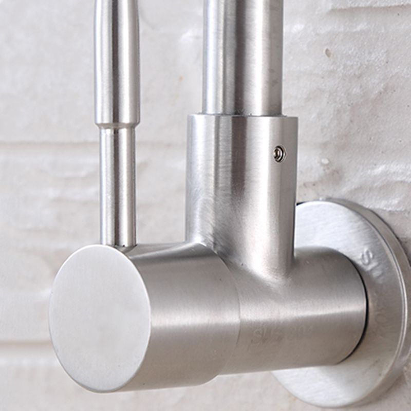 Contemporary Single Handle Bar Faucet Pull-down Wall-mounted Faucet in Chrome Clearhalo 'Home Improvement' 'home_improvement' 'home_improvement_kitchen_faucets' 'Kitchen Faucets' 'Kitchen Remodel & Kitchen Fixtures' 'Kitchen Sinks & Faucet Components' 'kitchen_faucets' 1200x1200_d491f5c2-d389-4a8a-9194-0ffae83ce641